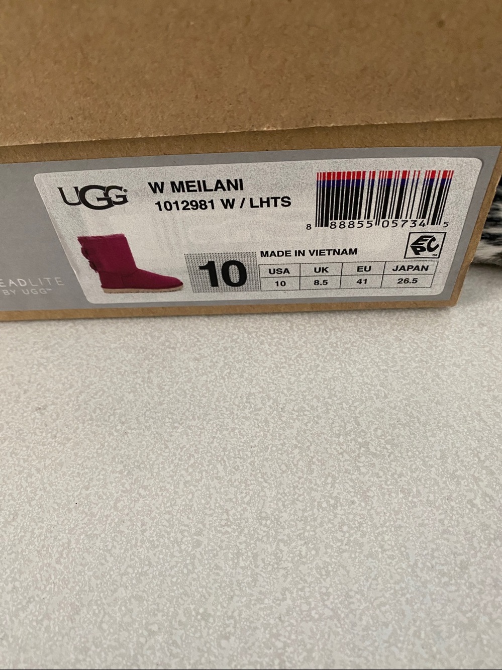NIB UGG Fushia short MEILANI 2 bow boots. Suede /sheepskin. 10 - Picture 5 of 5